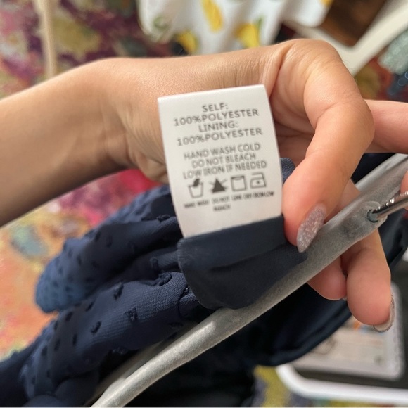 Navy Tie Front Romper - Picture 9 of 9